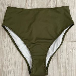 PINK Green High Waist Mini Bikini Bottom Size Medium